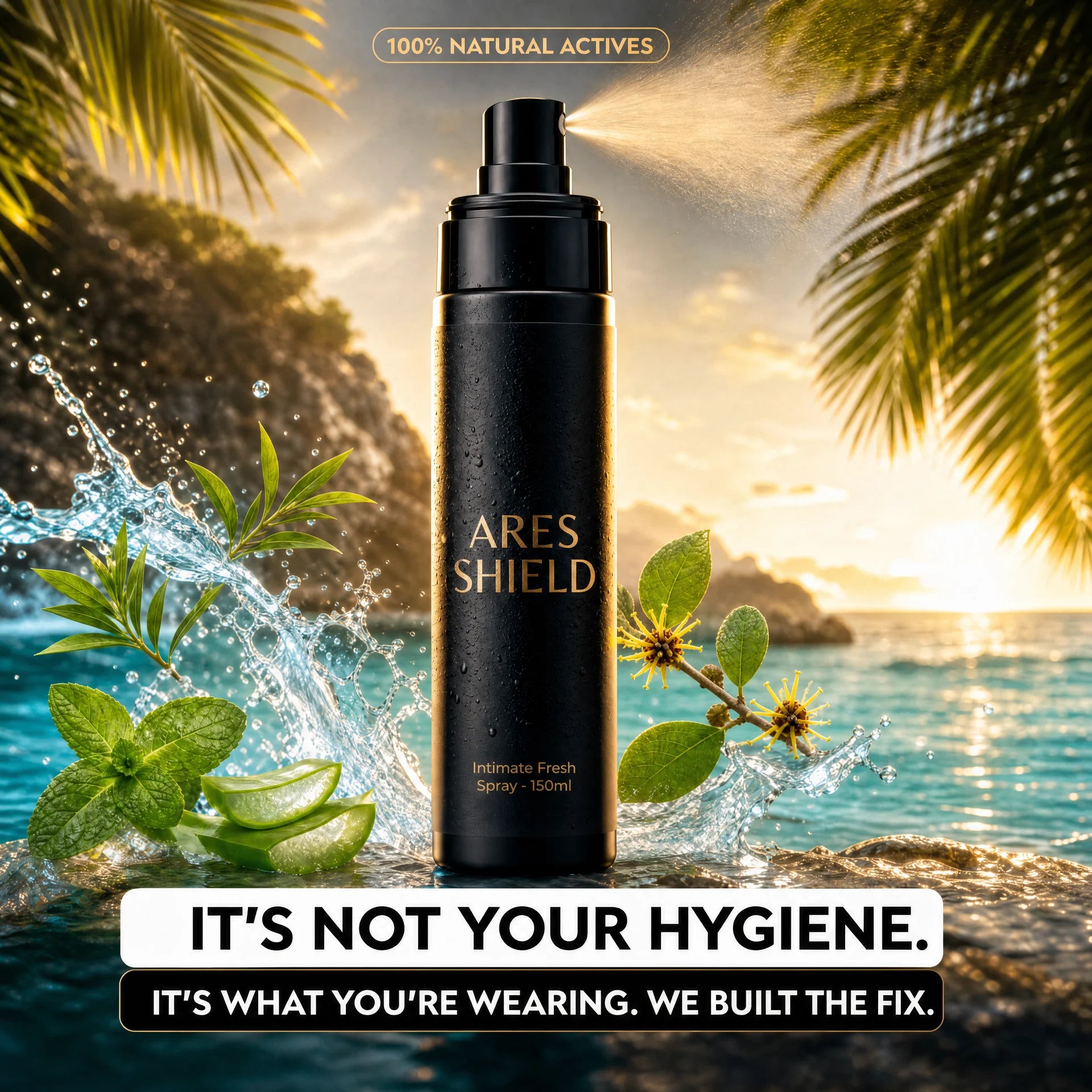 ARES Shield - spray protector intim antibacterian pentru bărbați